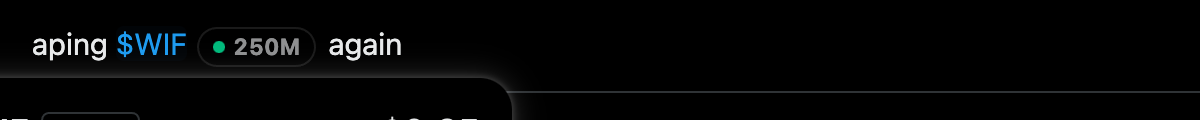 A cashtag on X with its market cap shown next to it